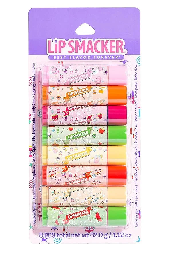 Lip Smacker Holiday Original & Best - 8 Moisturizing Lip Balms, Fun Assortment, Hydrating & Protecting - Vegan - Product I...