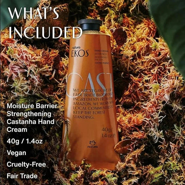 natura - Ekos Castanha (Brazil Nut) Hand Cream - Anti-Dryness Hand Balm - 24-Hour Deep Hydration Skin Moisturizer - Vegan ...