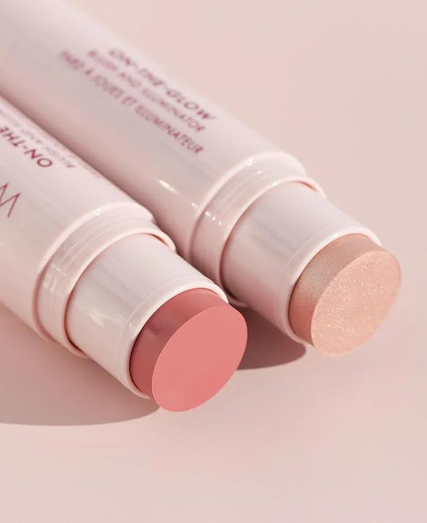 Wander Beauty On-the-Glow Blush and Illuminator - Bare/Nude Glow - 7-in-1 Hydrating Cream Blush & Highlighting Stick - Sti...