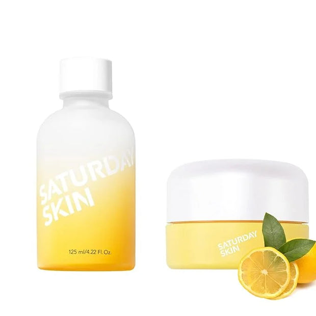 Saturday Skin Yuzu Eye Cream Vitamin C Wide Under Tight Eye Cream and Yuzu Vitamin C Toner for Dryness Dullness Face Hydra...