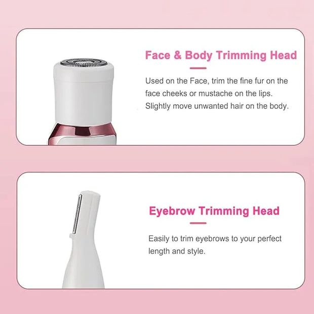 Bikini Trimmer for Women, Electric Razor Hair Shaver for Face Nose Eyebrow Beard Mustache Arm Leg Armpit Bikini, Replaceab...