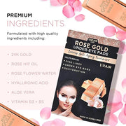 Azure Cosmetics Rose Gold Luxury Anti Aging Under Eye Pads - Lifting, Smoothing & Hydrating Eye Mask Patches - Reduces Fin...