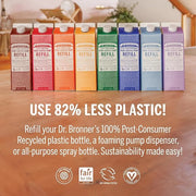 Dr. Bronner's Pure-Castile Liquid Soap Bottle & Refill Carton - Made with Regenerative Organic Certified Oils, 82% Less Pl...