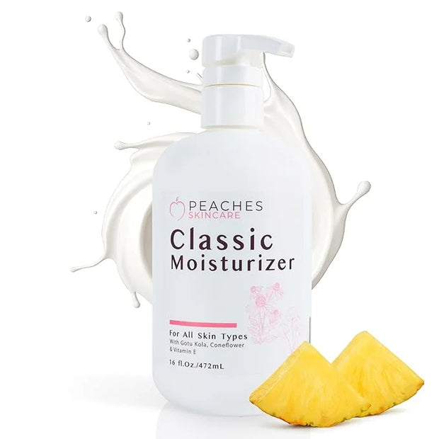 Hydrating Vegan Moisturizer with Vitamin E, Gotu Kola, and Pineapple – Age-Defying Face Cream for All Skin Types – Classic...