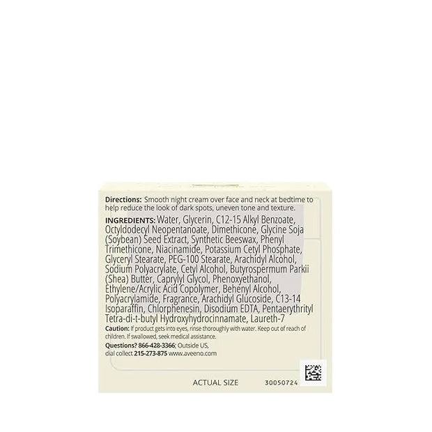 Aveeno Positively Radiant Moisturizing Face & Neck Night Cream with Tone Correcting Soy & Niacinamide, Night Cream Targets...