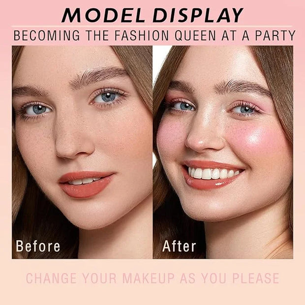 16 Colors Blush Contour Highlighter Makeup Palette, All-in-One Shimmer Silky Matte Mineral Blush Powder Face Sculpting Bro...