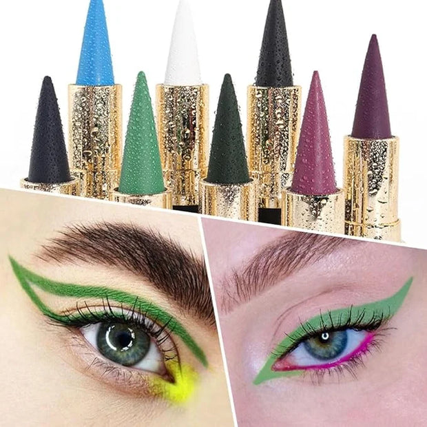 Kaely 2Pcs Light Dark Green Gel Eyeliner Pencils Set,Waterproof Color Colored Eye Liner Crayon,Cat Eye Stencil Gothic Hall...