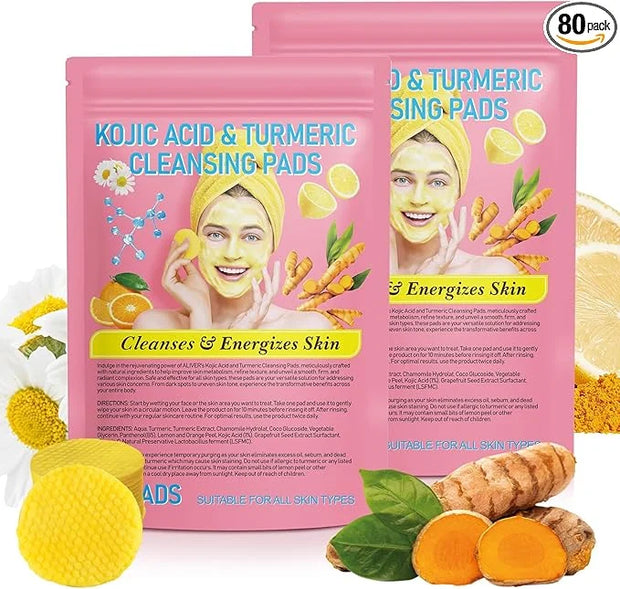 Turmeric face scrub pads, turmeric