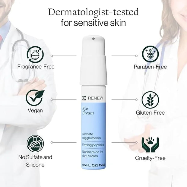 Dermasport Eye Cream for Swimmers Moisturizer for Men & Women Fights Anti-Aging Wrinkles Dark Circles Under Eye Treatment ...