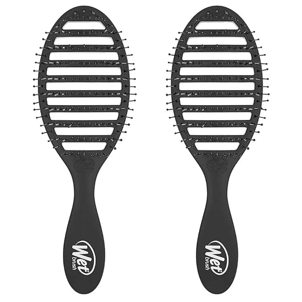 Wet Brush Speed Dry Hair Brush - Black - Vented Design and Ultra Soft HeatFlex Bristles Are Blow Dry Safe With Ergonomic H...