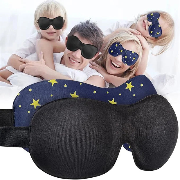 Cute Eye Mask Sleep Mask for Men Women Kids,2 Pack 3D Contoured Cup Sleeping Mask & Blindfold, Concave Molded Night Sleep ...