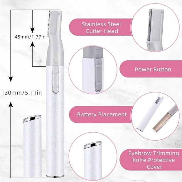 Chumia 2 Pcs Electric Eyebrow Trimmer Women Precision Face Razors Mini Shaver with Comb Christmas Women Gift Battery Opera...