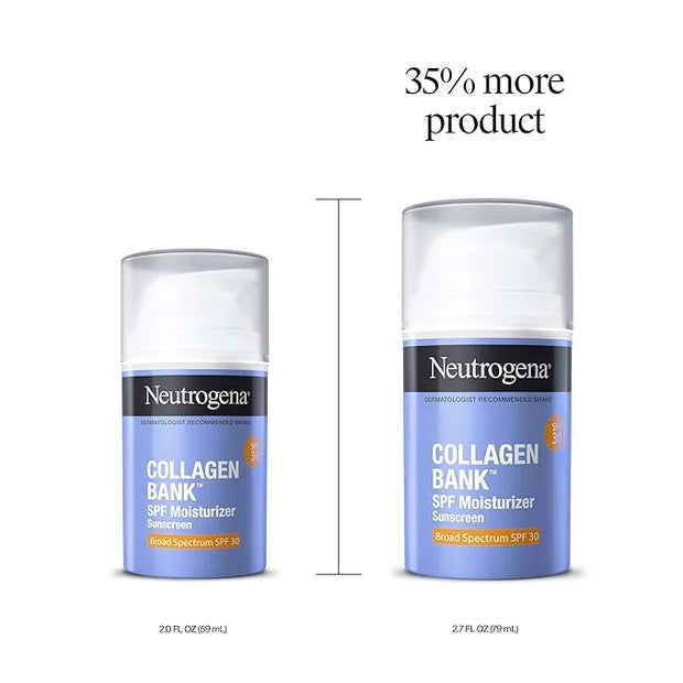 Neutrogena Collagen Bank Face Moisturizer with SPF 30 Sunscreen, Daily Anti-Aging Face & Neck Collagen Cream with Micro-Pe...