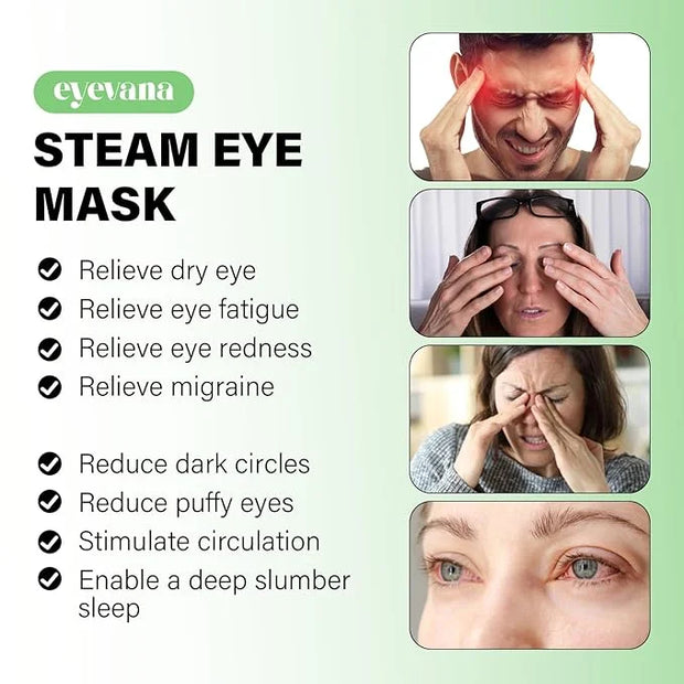 16 Packs Steam Eye Mask, Self Heating Warm Compress for Dry Eyes, Disposable Heated Eye Mask for Sleep, Spa, Travel Essent...