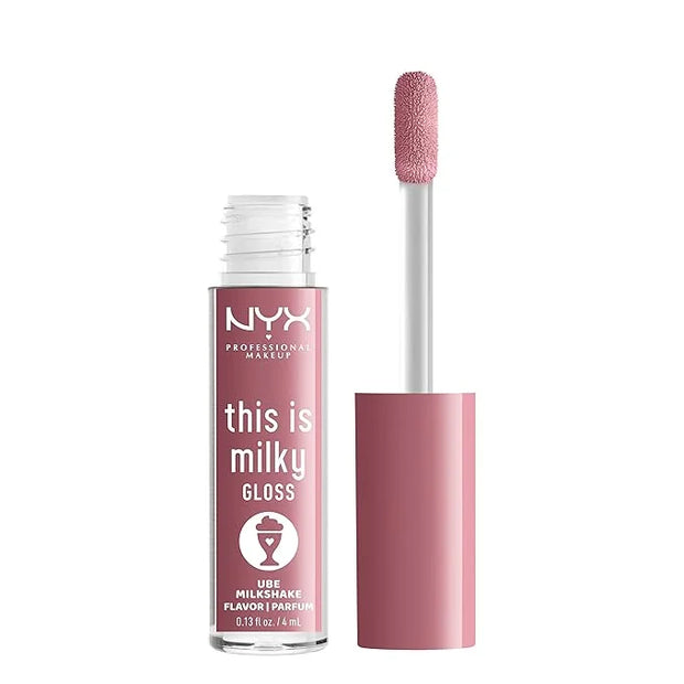 NYX PROFESSIONAL MAKEUP This Is Milky Gloss, Lip Gloss with 12 Hour Hydration, Vegan - Ube Milkshake (Mauve Purple) - Prod...