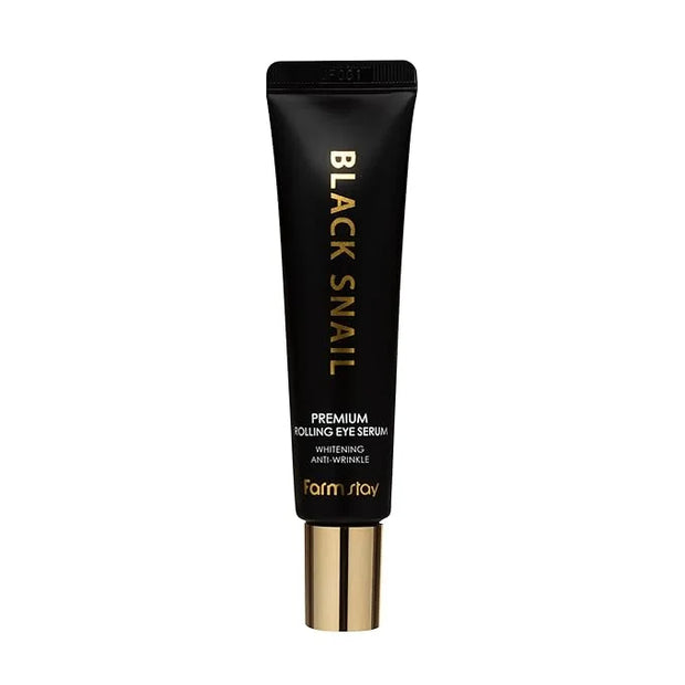 Farmstay Black Snail Premium Rolling Eye Serum - Eye Serum for Dark Circles and Puffiness - Snail Mucin for Improved Colla...