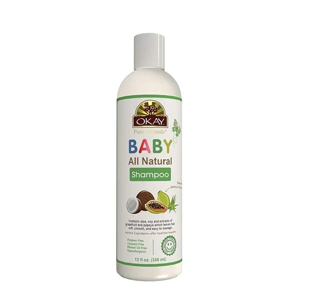 OKAY | All Natural Baby Shampoo | For All Hair Types | Cleanse, Nourish & Condition | With Papaya Extract | Free of Sulfat...
