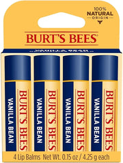 Burt's Bees 100% Natural Moisturizing Lip Balm, Vanilla Bean - 4 Tubes - Product Image