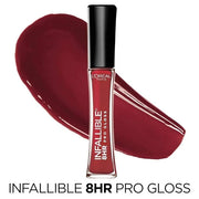 L'Oreal Paris L’Oreal Paris Makeup Infallible 8 Hour Lip Gloss, Comfortable & Hydrating Formula, Rebel Red, 0.5 fl.oz. - P...