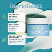 Pacifica Beauty Wake Up Beautiful Retinoid Eye Cream & Overnight Retinoid Cream Set, Skincare, Moisturizer, Face Cream, Fo...