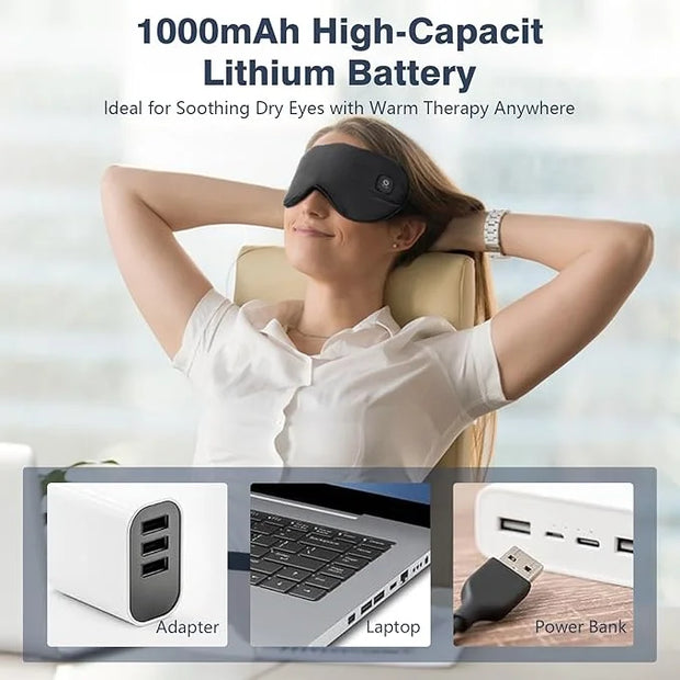 Heated Eye Mask Cordless, Warm Eye Compress for Dry Eyes Stye Blepharitis Chalazion MGD Eye Treatment, Heat Therapy to Unc...