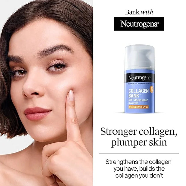Neutrogena Collagen Bank Face Moisturizer with SPF 30 Sunscreen, Daily Anti-Aging Face & Neck Collagen Cream with Micro-Pe...
