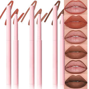 evpct 3Pcs Retractable Lip Liner Pencils Set Pack for Shaping & Sculpting Lips, Nude Pink Orange Coffee Taupe Dark Brown C...