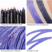 Kaely 2Pcs Cream Eyeshadow Sticks Set for Eyes Waterproof,Midnight Blue Shimmer & Blue Shimmer Matte Eye shadow Stick Penc...