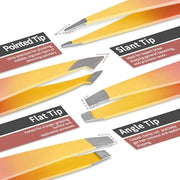 TsMADDTs 7PCS Tweezers Set for Women Facial Hair, Precision Tweezer for Eyebrows with Curved Scissor and Eyebrow Razor for...