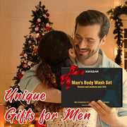 Gifts for Men,Mens Body Wash Gift Set Cleansing & Hydrating Skin w/Face Wash,Deodorant,Sandalwood & Cologne 3 in 1 Hair,Fa...