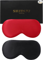 2-Pack 100% Real Natural Silk Eye Mask, Silk Sleeping Mask, Shade Puffy Eye Gift with Adjustable Straps, Sleep Eye Mask, S...