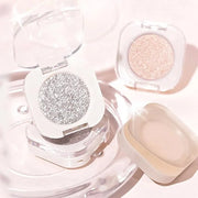 Monochrome Glitter Eyeshadow - Slive Shimmer Eye Shadow, Talc-Free, Paraben-Free, Cruelty-Free, Long-Lasting Single Eyesha...