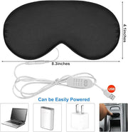 2 Pieces Silk Heated Eye Mask for Dry Eyes USB Steam Warm Compress for Puffy Eyes Adjustable Temp Sleep Eye Mask for Dry E...