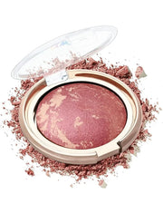 Baked Powder Blush, Glow Marbleized Blush Powder Palette,Lightweight Shimmery Cruelty-Free face Blush for Cheeks,Eyeshadow...