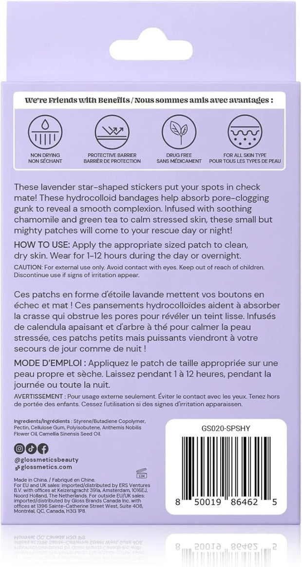 Glossmetics Sticker Slap Clear Blemish Patches. Invisible Fast Acting Zit and Blemish Patch. Cute Spot Stickers for Face, ...