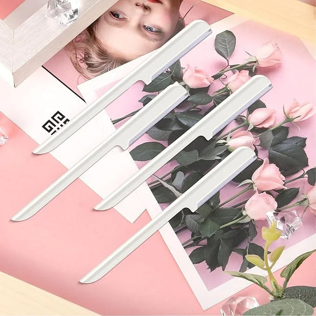 10 Pieces Women's Facial Razor Eyebrow Shaver Razor Brow Shaper Eyebrow Trimmer Dermaplaner Shaping Tool with Cover (White...