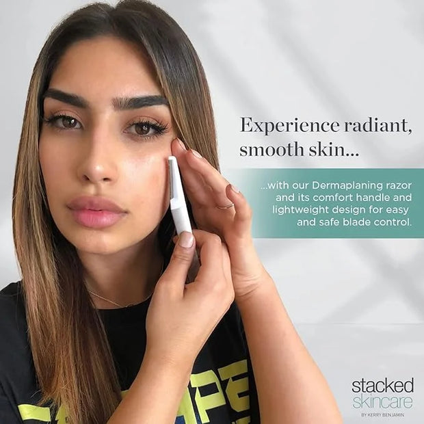 StackedSkincare | Replacement Dermaplaning Blades for Smooth, Radiant, Glowing Skin, Exfoliating Face Blades for Dermaplan...