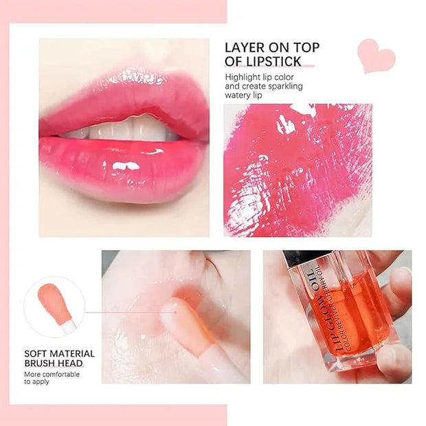 Moisturizing Lip Oil,No-Sticky Gloss Balm Care,Fruit