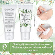 48 Pcs Mini Sunscreen Bulk for Summer Wedding Party SPF 30 Water Resistant Sunscreen Lotion Bulk 1oz Travel Size for Thank...