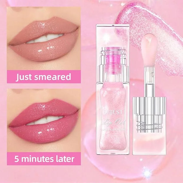 Hydrating Lip Gloss Transparent Lip Care,Magic Color Changing Moisturizing Lip Glow Oil Plumping Glimmer Glow Lipstick, Lo...