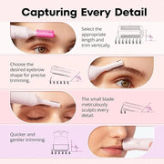 Women's Eyebrow Trimmer & Facial Hair Remover, 2 in 1, Double Rotating Blades, Safe, Painless, Hypoallergenic, Rechargeabl...