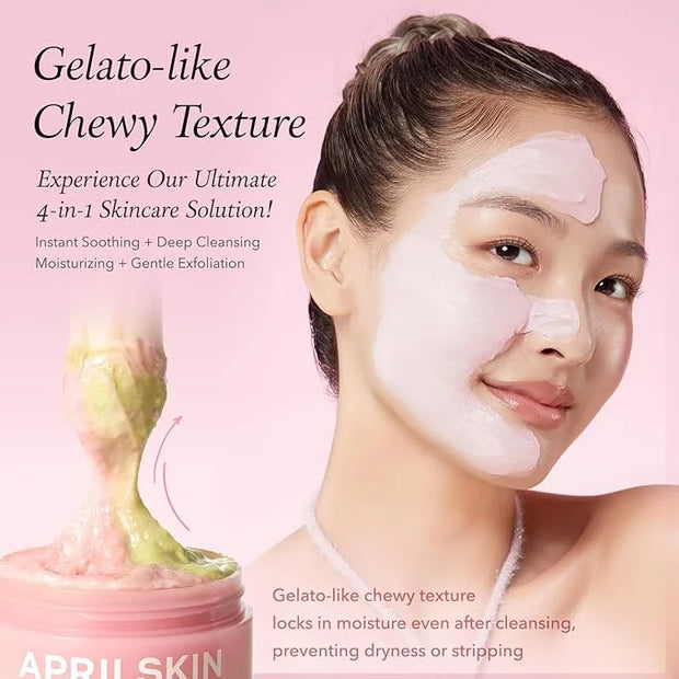 APRILSKIN Pink Aloe Facial Polish Cleanser with Vita Toner and Mucin Serum - Product Image