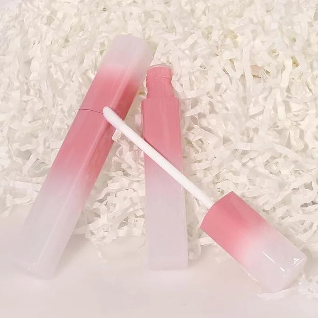 COSIDEA 15pcs 5ml Irregular rectangle empty lip gloss tubes bulk with wand unique Gradient pink lipgloss tube - Product Image