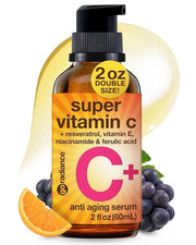 Double Size (2OZ) Super Vitamin C Serum for Face w/Niacinamide Serum, 5% Vitamin C Face Serum w/Hyaluronic Acid, Resveratr...