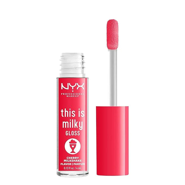 NYX PROFESSIONAL MAKEUP This Is Milky Gloss, Lip Gloss with 12 Hour Hydration, Vegan - Cherry Milkshake (Cherry Pink) - Pr...
