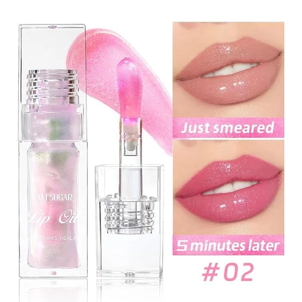 Magic Color Changing Lip Oil, Plumping Moisturizing Lip Gloss Oil, Long Lasting Nourishing Non-sticky Fresh Texture. (Pear...