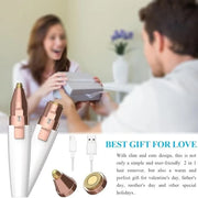 Eyebrow Razor,Facial Hair Removal for Women, (USB Rechargeable), 2 in 1 Eyebrow Trimmer and 100% Painless Hair Remover wit...