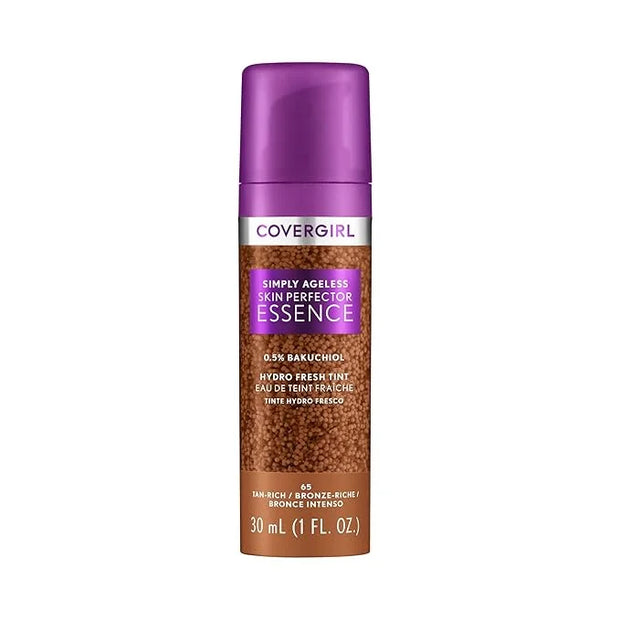 Covergirl Simply Ageless Skin Perfector Essence Foundation, 65 Tan-Rich, Tinted Skincare Makeup Hybrid, Sheer Tint, Radian...