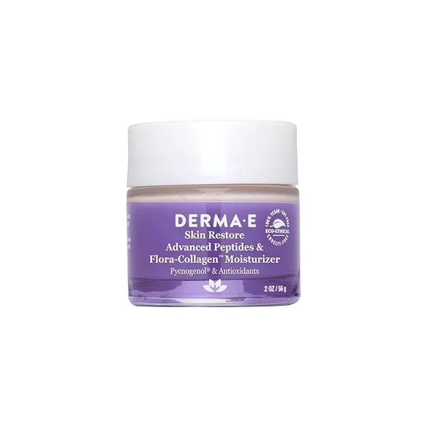 DERMA-E Advanced Peptides and Vegan Flora-Collagen Moisturizer – Double Action Collagen Face Cream with Peptide Complex – ...