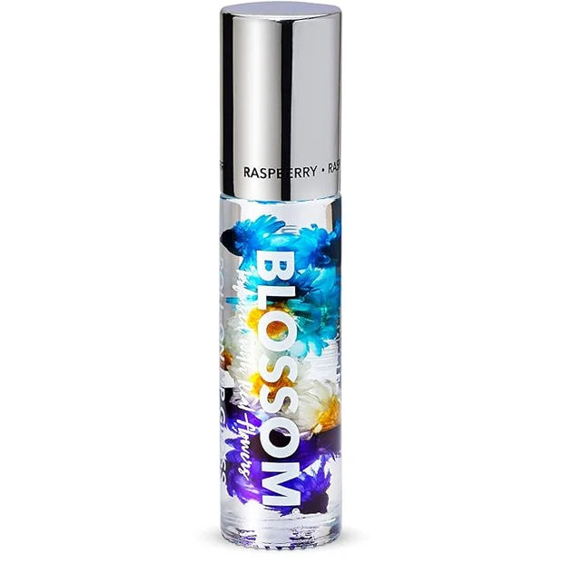 Blossom Roll on Lip Gloss, Scented Clear High Shine Moisturizing Lip Oil, Non Sticky, Infused with Real Flowers, Made in U...